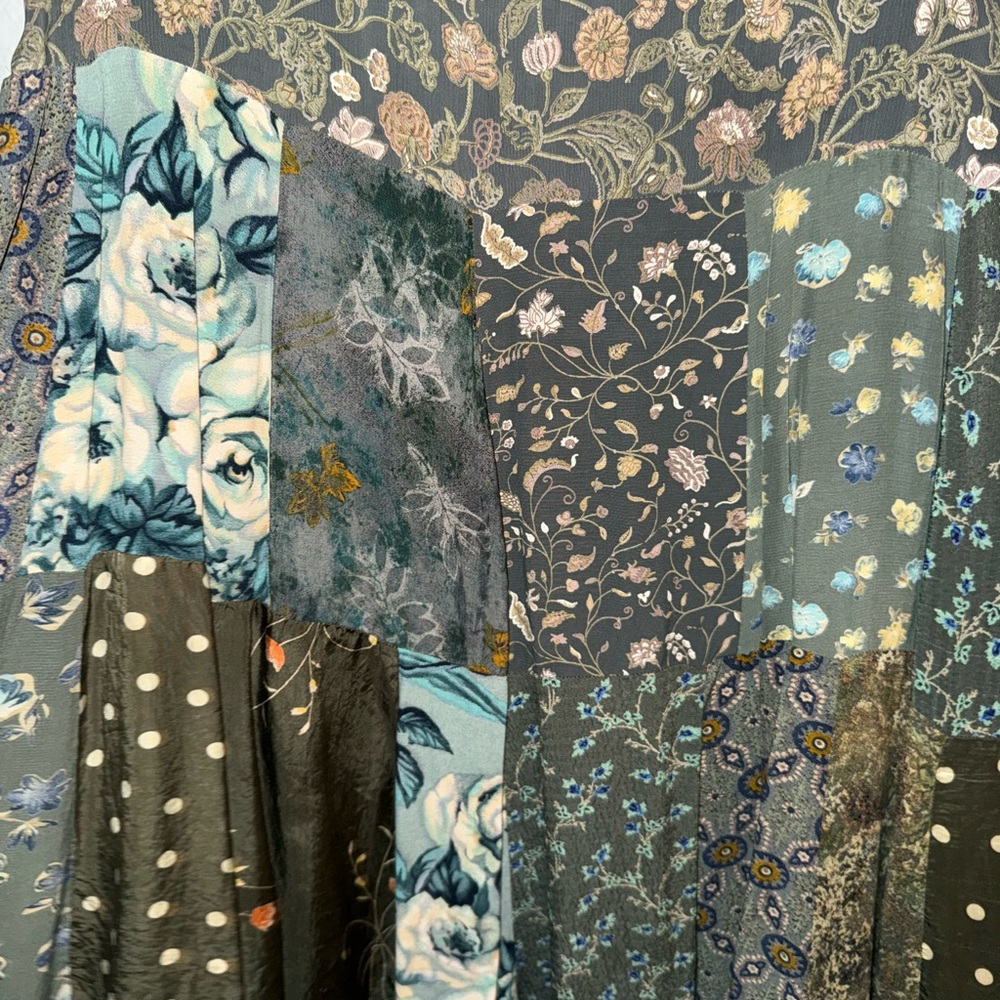 Elegant Floral Patchwork Midi Dress - Picture 3 of 4